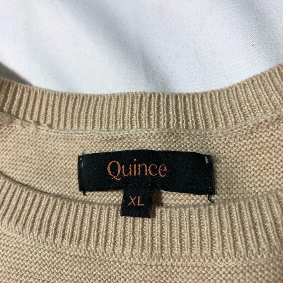 Quince lightweight cotton cashmere link stitch dolman sweater Heather oatmeal XL - Picture 3 of 10